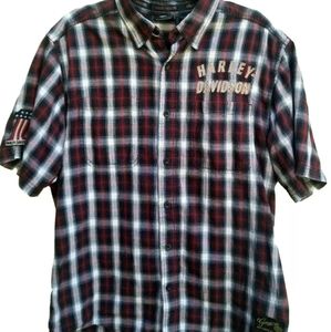 Harley-Davidson Men's Large Plaid Button Up Shirt